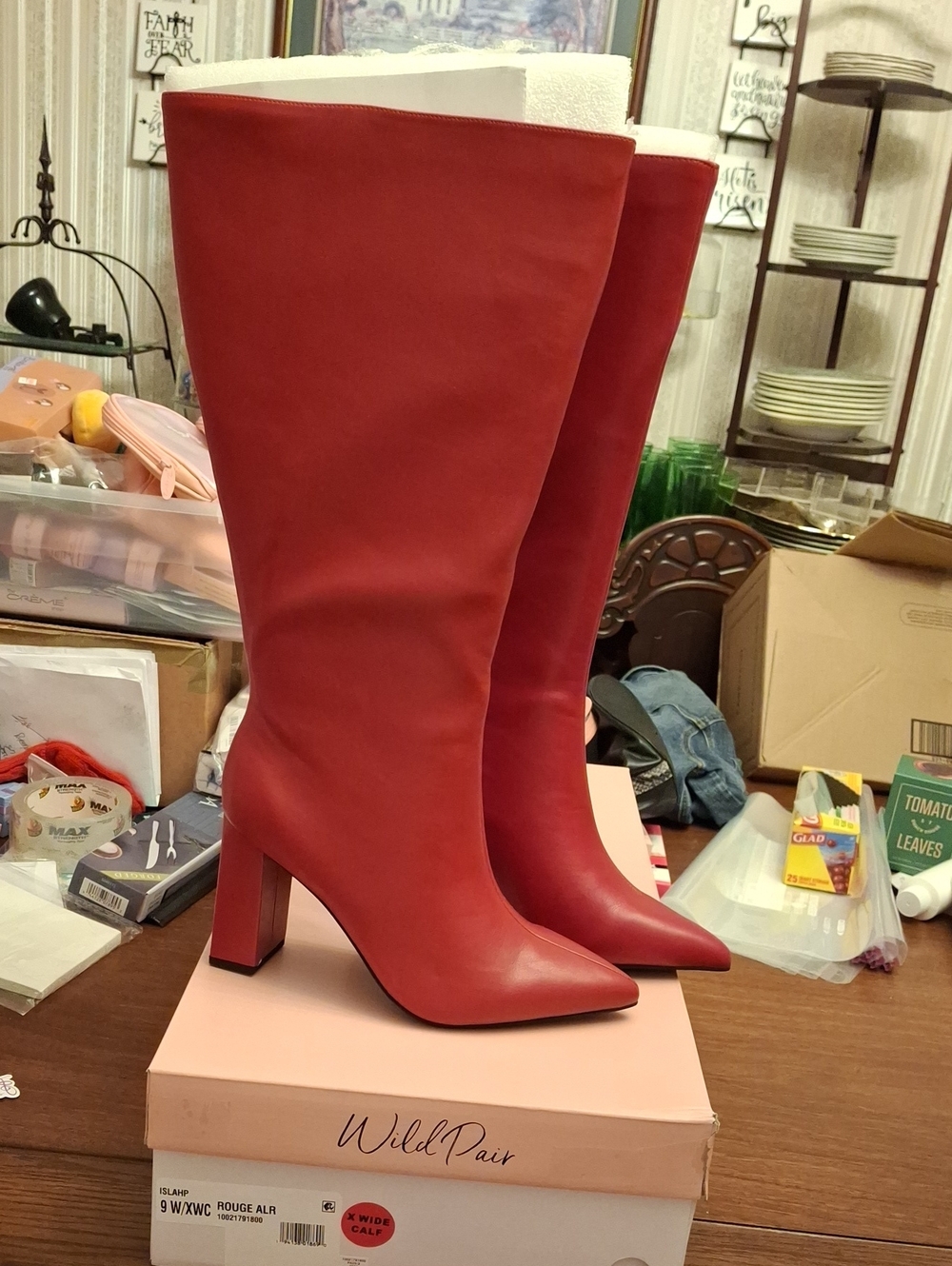 Wild Pair Rouge Red XWIDE CALF 9W New Boots